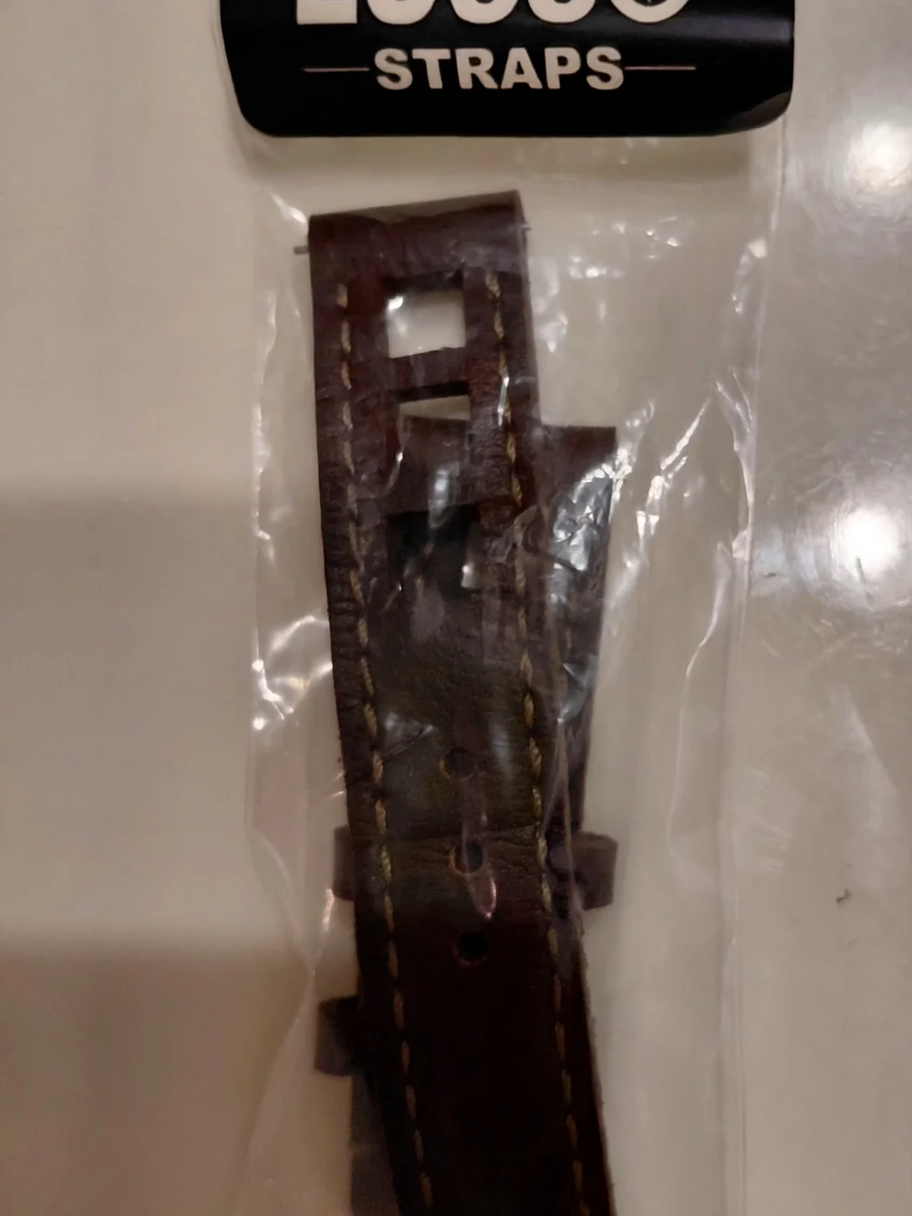 Lusso Straps Leather Watch Strap in Dark Brown with Contrast Stitching 20MM